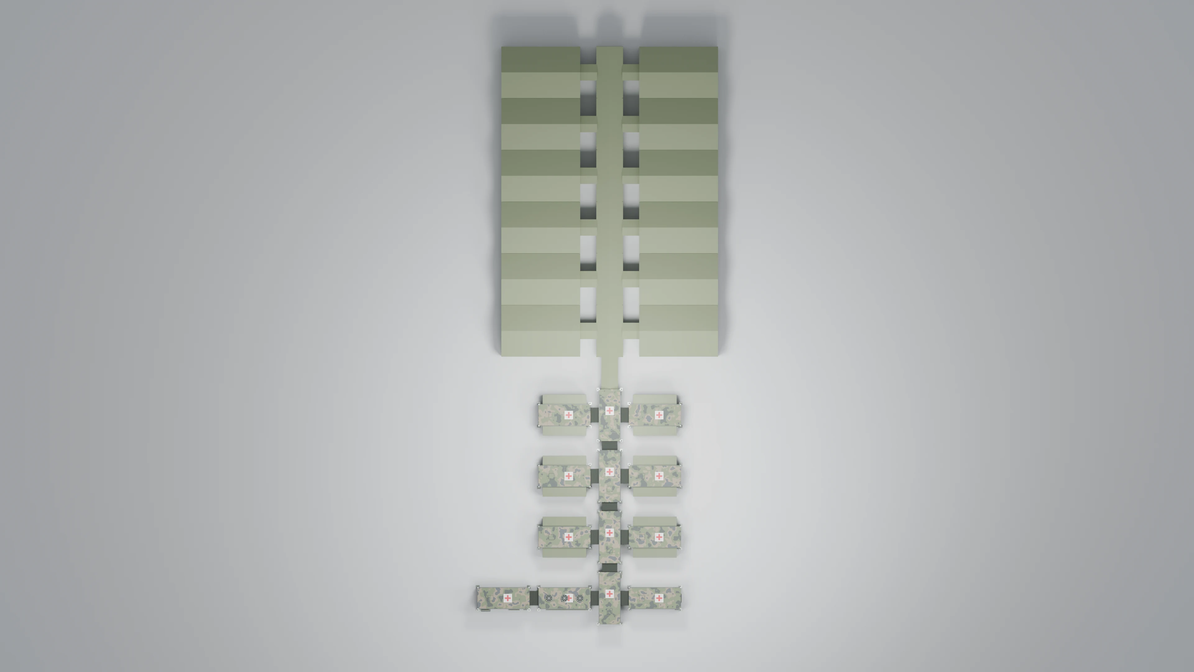 With patient accommodation. The layout from above. Illustrative 3D render.