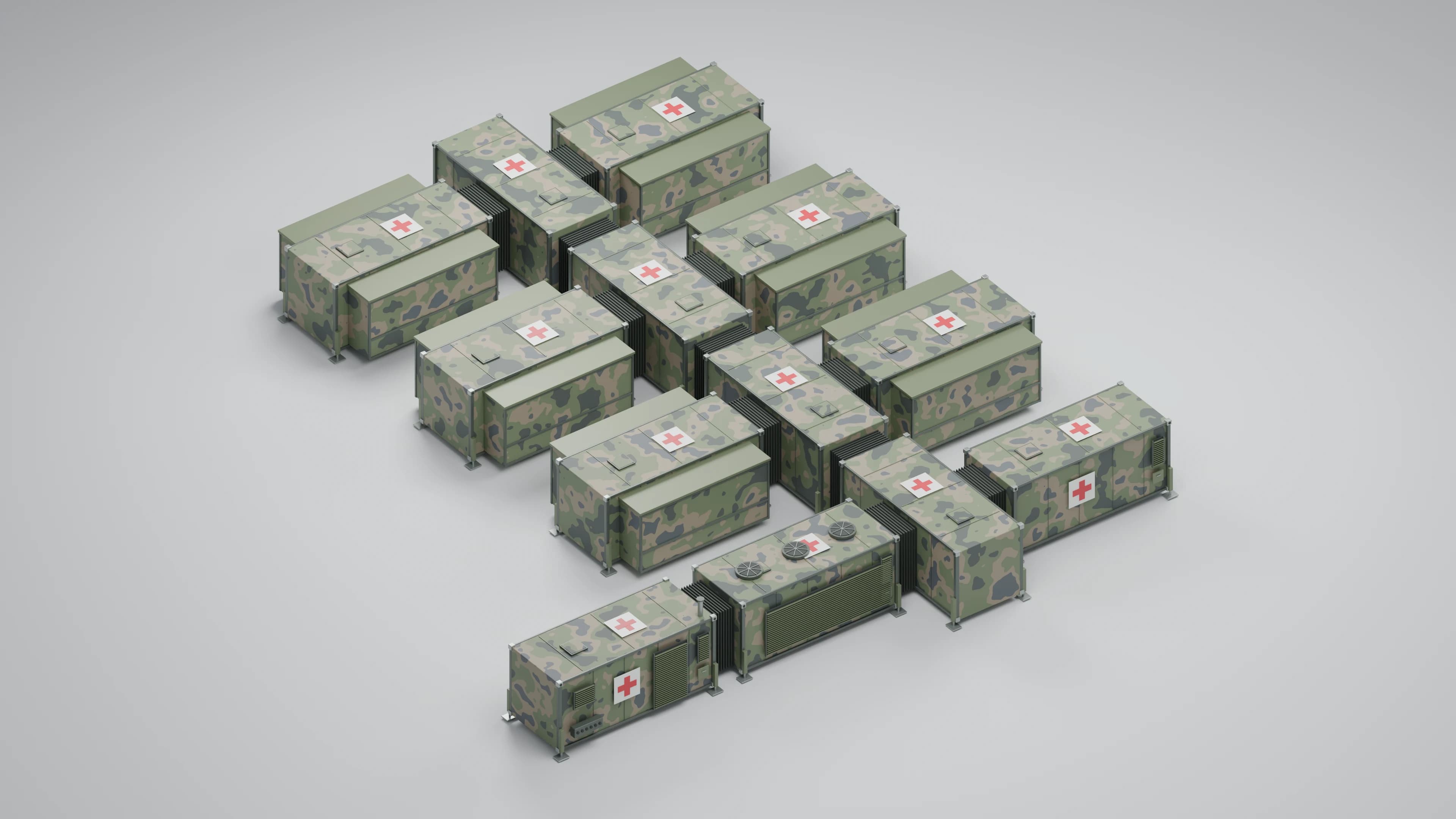The core hospital. A complete perspective. Illustrative 3D render.