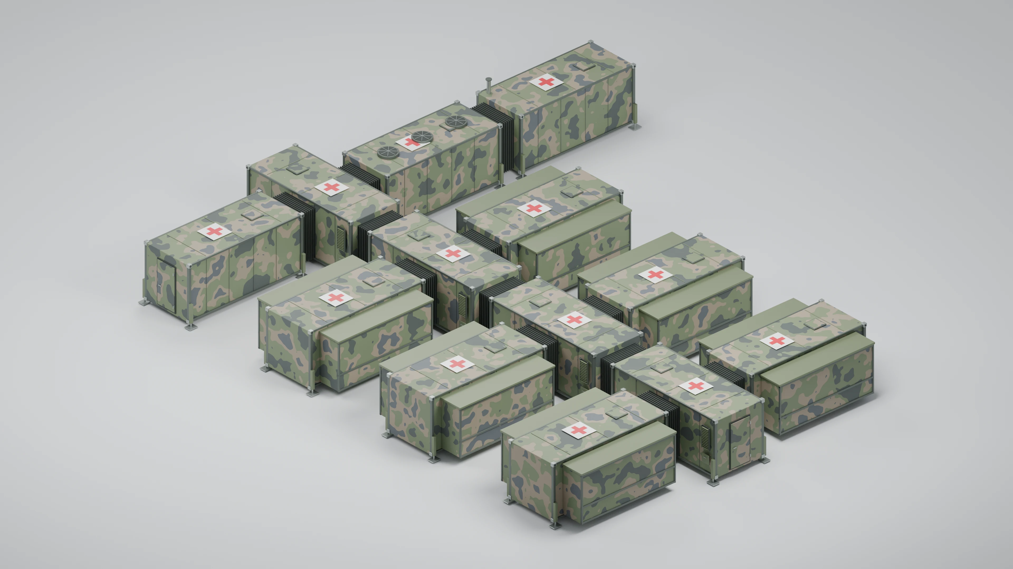 The core hospital. From the other side. Illustrative 3D render.