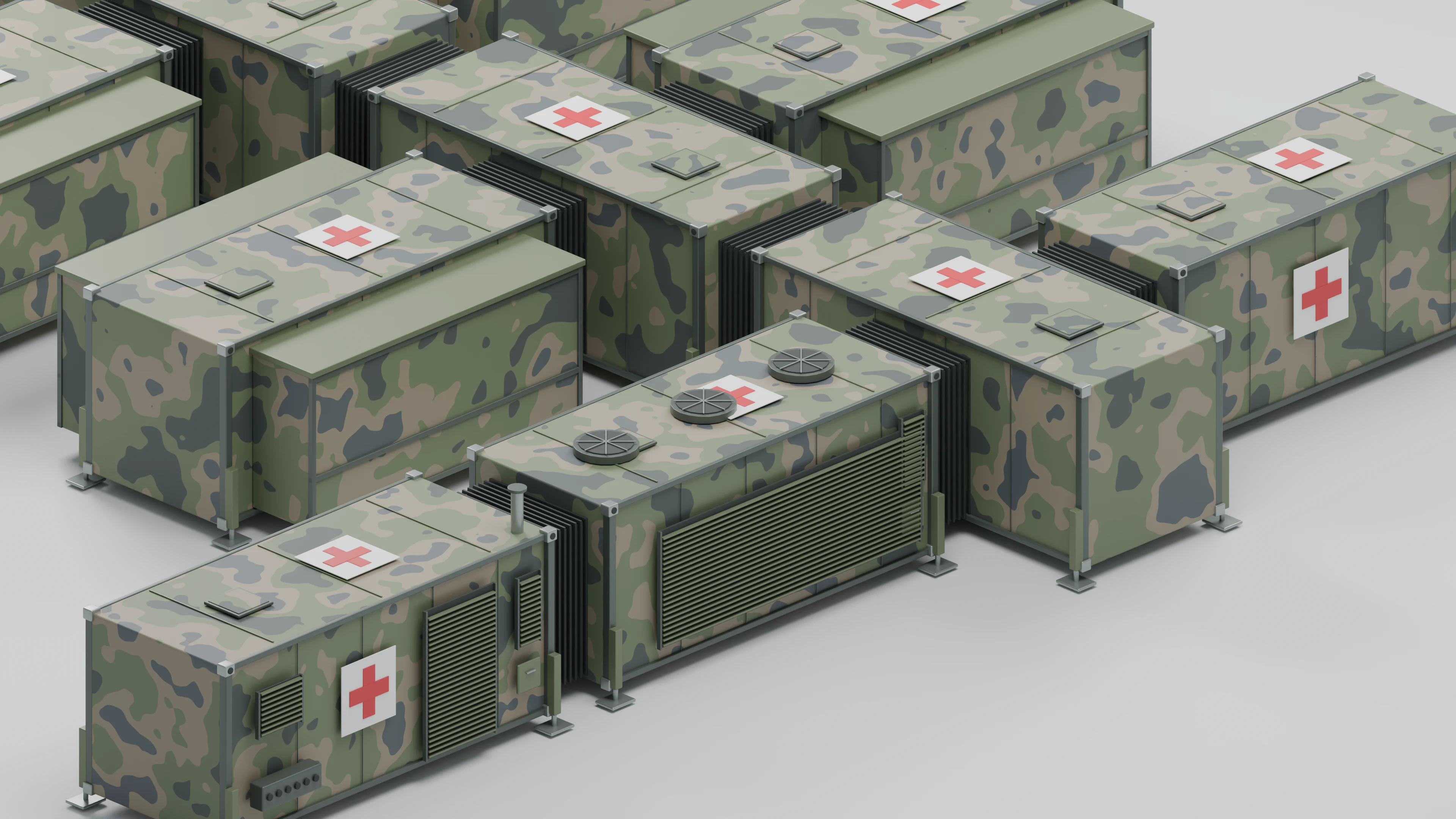 The core hospital. A closer look. Illustrative 3D render.