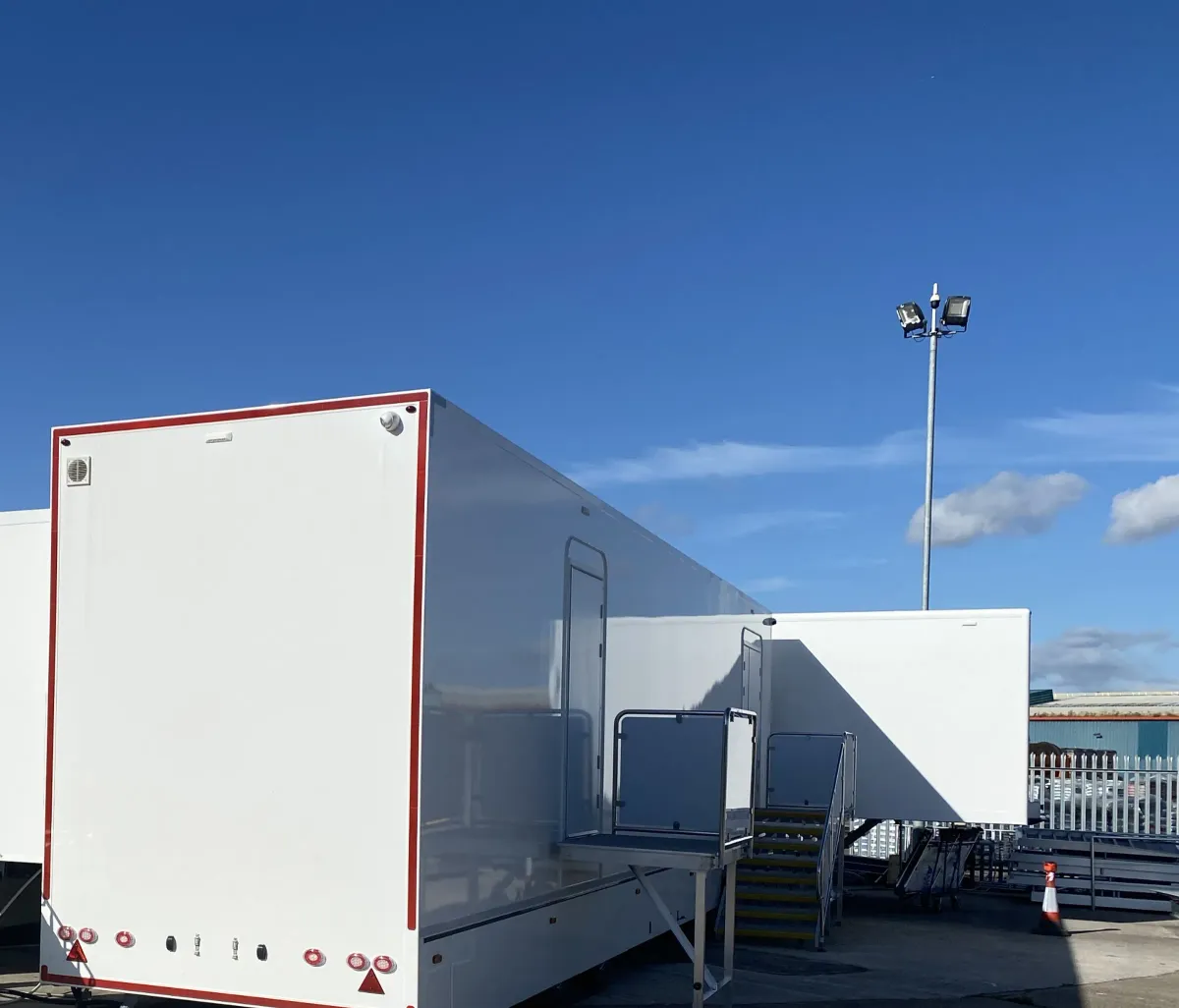 Endoscopy and procedure complex deployed with awning and access steps