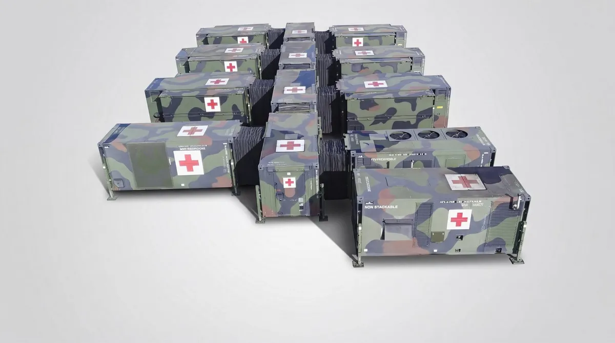 Supplied overview of connected field hospital modules